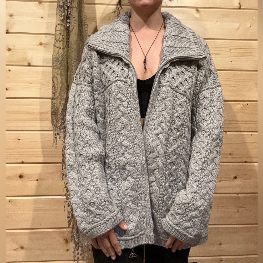 Wool zip up sweater